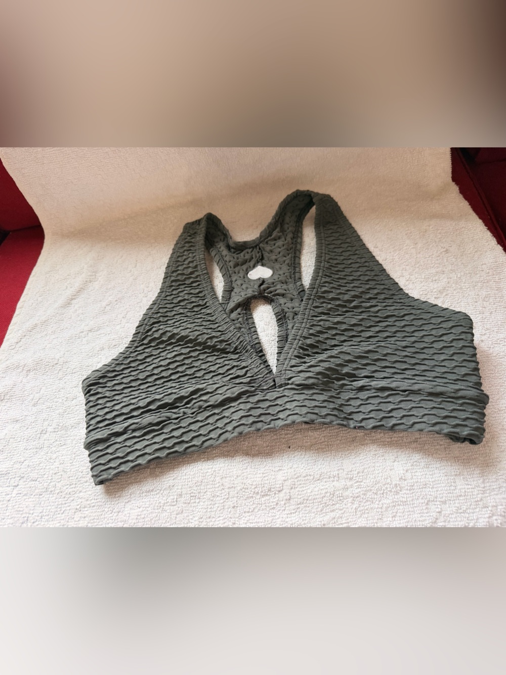 Booty by Brabants Olive Textured Racerback Sports Bralette